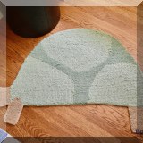 D018. Pottery Barn Kids turtle shaped rug 3'5” x 1'8” - $34